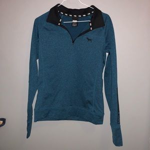 PINK blue fitted quarter zip